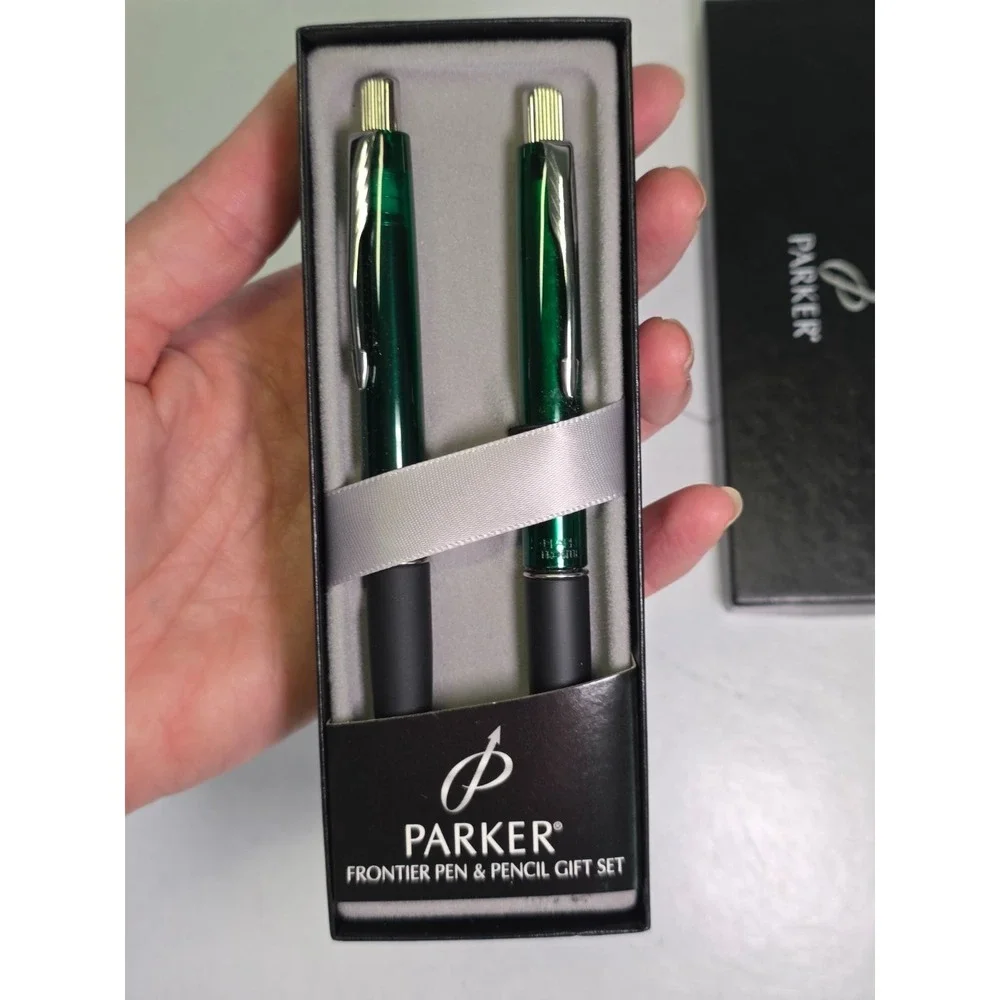 Vintage Parker 21 Black Fountain Pen And Pencil Set In Box